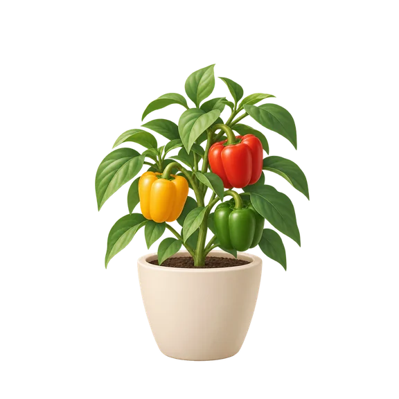 Paprika v keramickém květináči